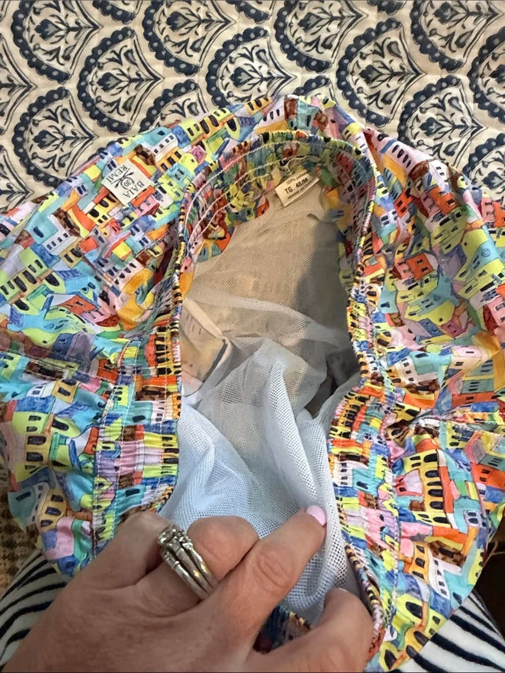 Boys Baia Positano Printed Swim Trunks - Multicolor. Medium